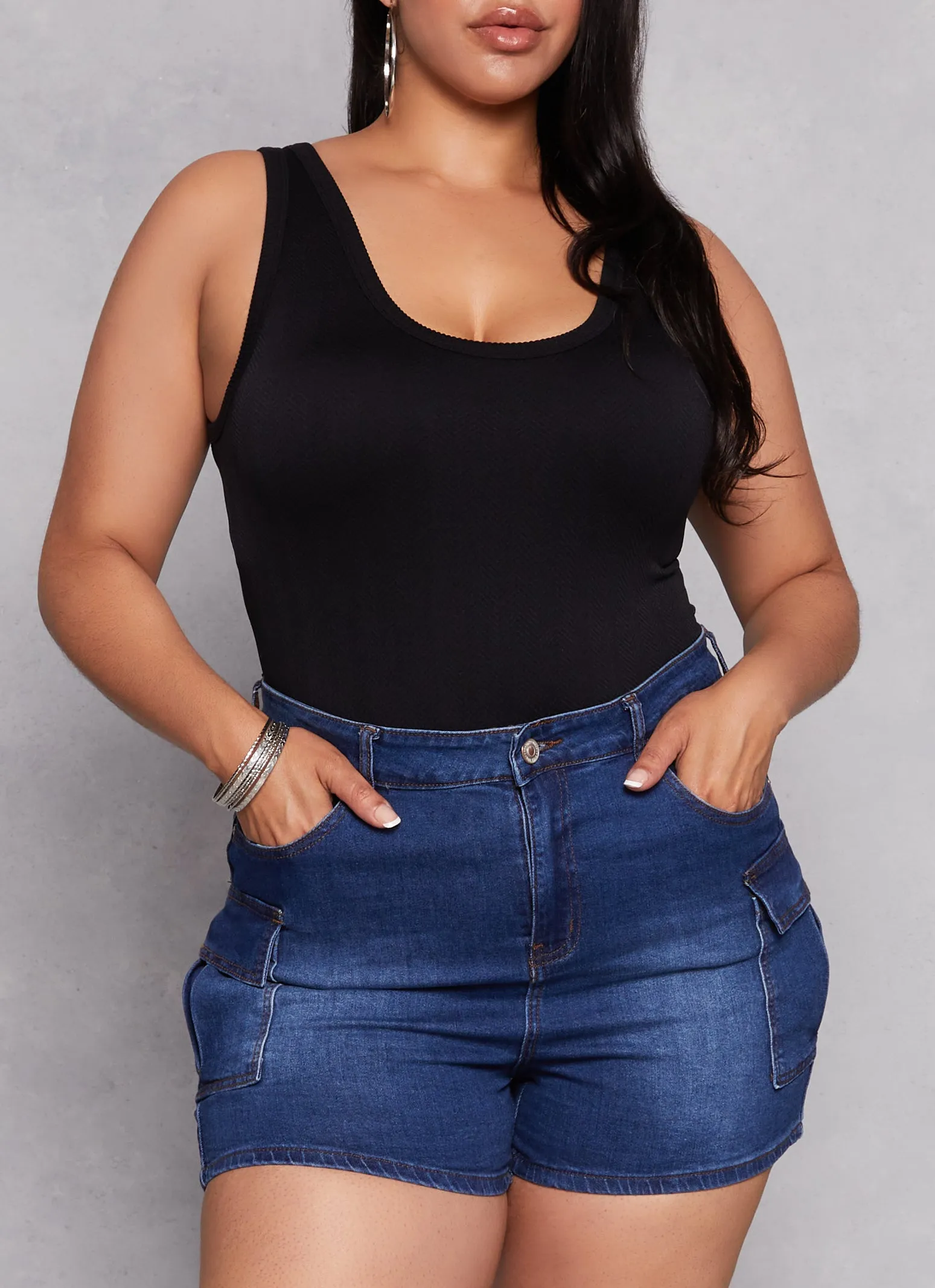 Plus Size Scoop Back Tank Top sold by Rainbow
