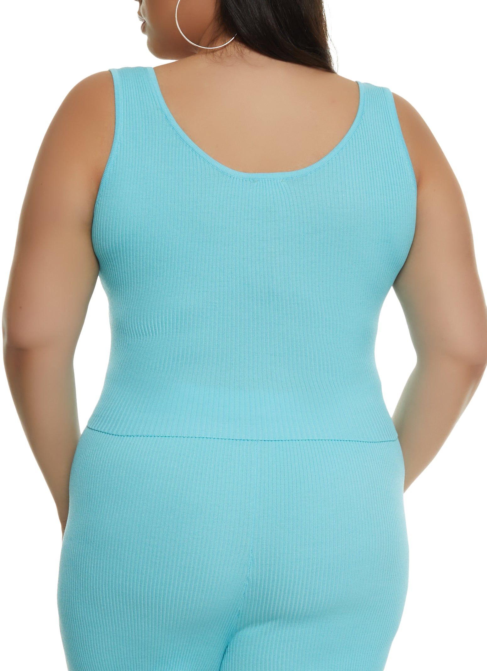 Plus Size Daisy Tie Front Cropped Tank Top sold by Rainbow product image thumbnail 3