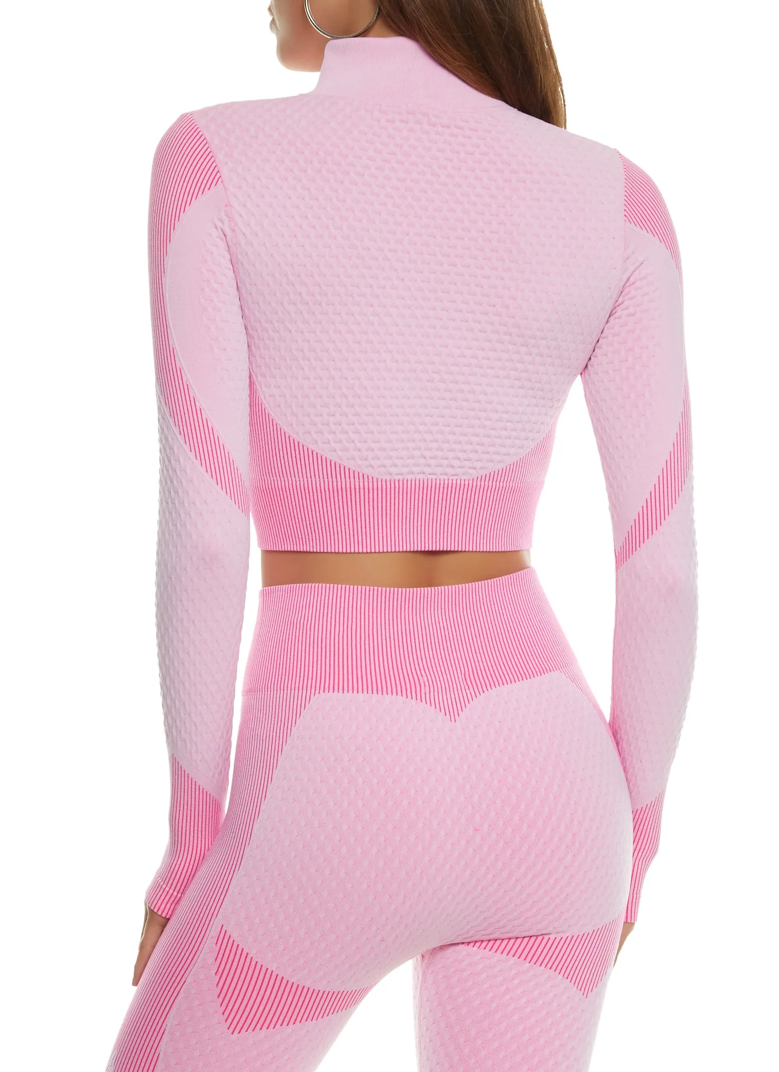 Daisy Seamless Textured Knit Zip Front Track Jacket sold by Rainbow product image thumbnail 3