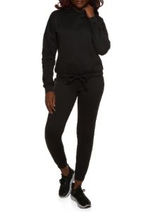 Fleece Faux Drawstring Pullover Hoodie sold by Rainbow