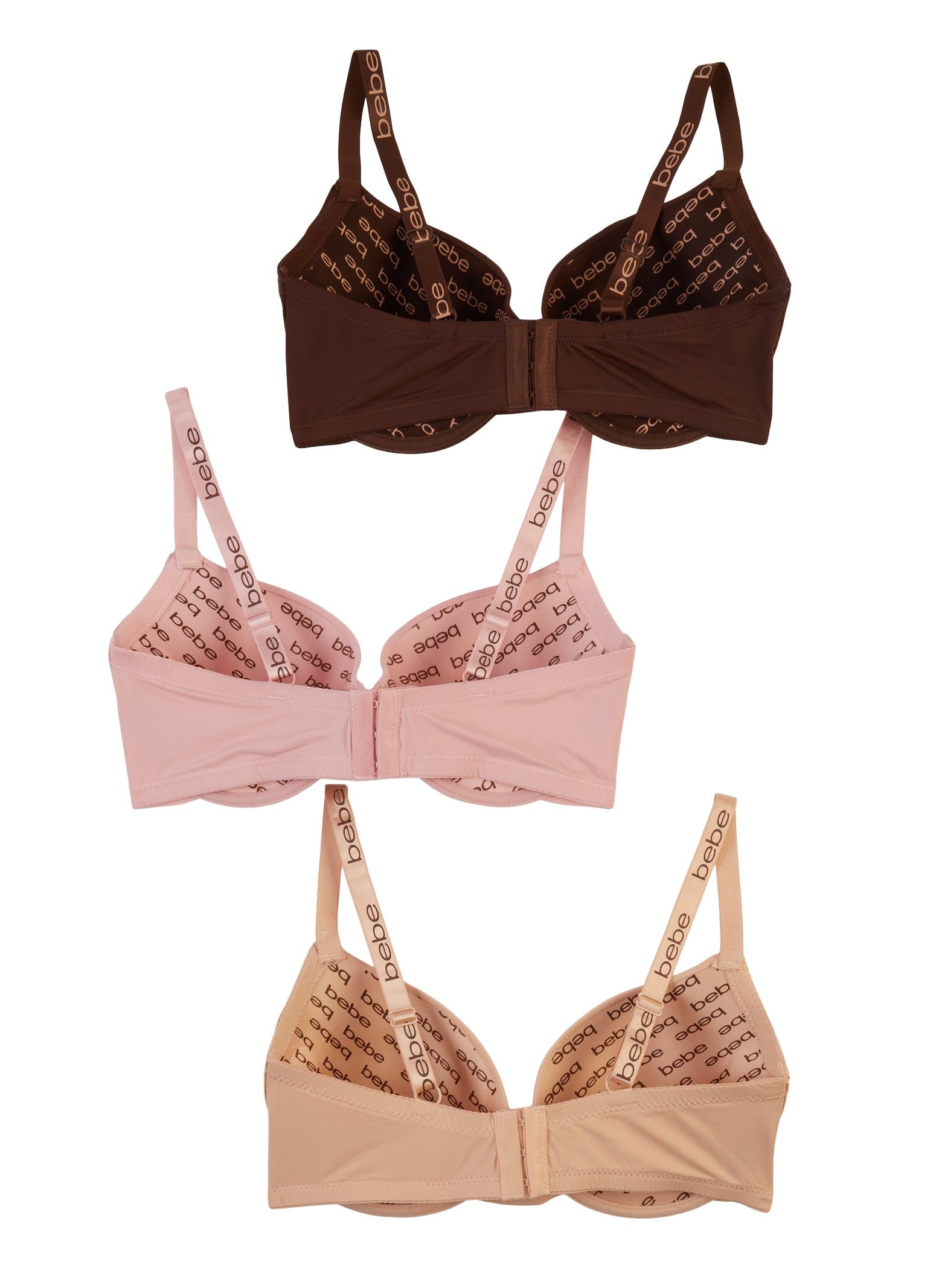 Plus Size Bebe 3 Pack Solid Push Up Bras sold by Rainbow product image thumbnail 2