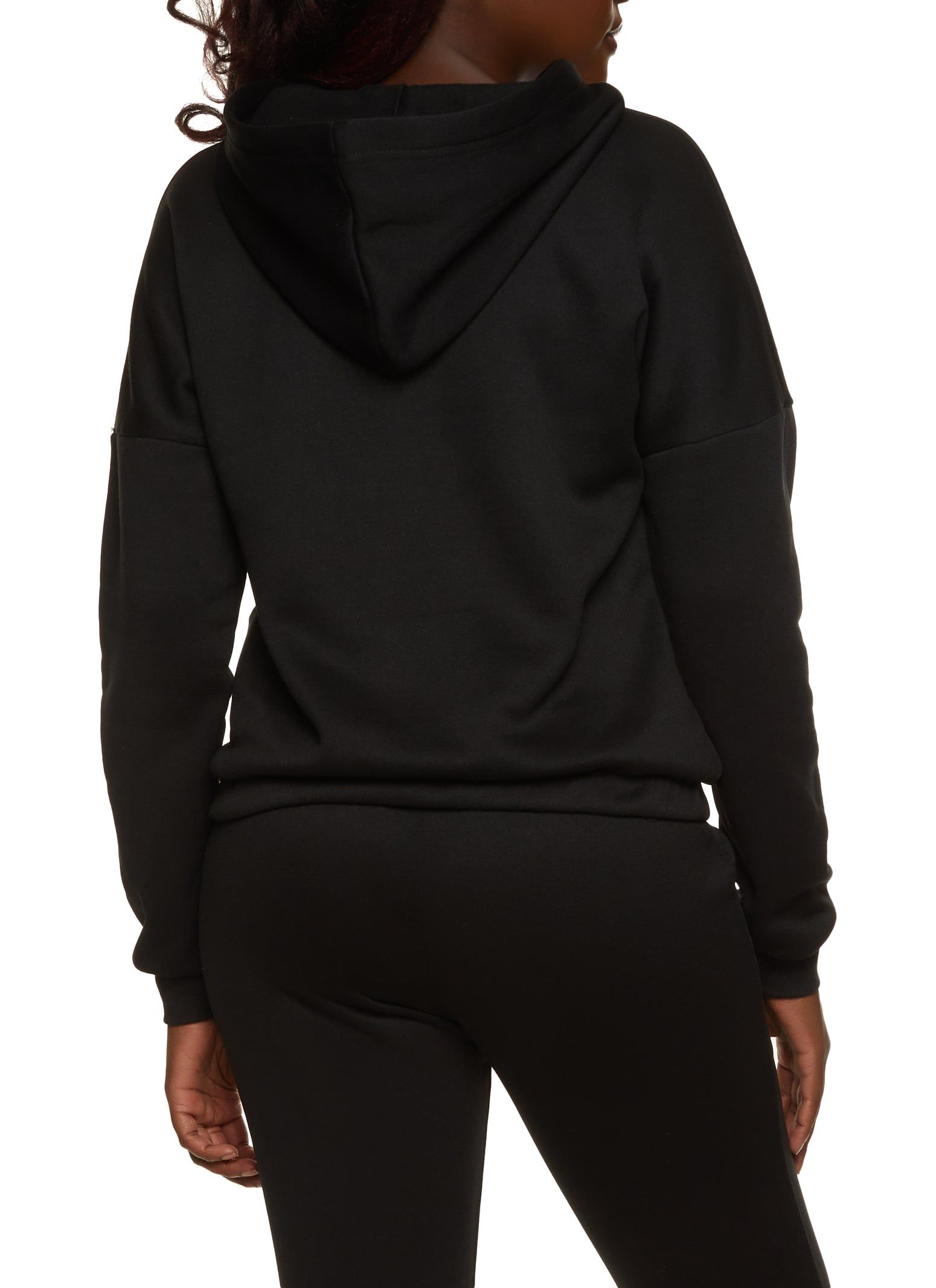 Fleece Faux Drawstring Pullover Hoodie sold by Rainbow product image thumbnail 3