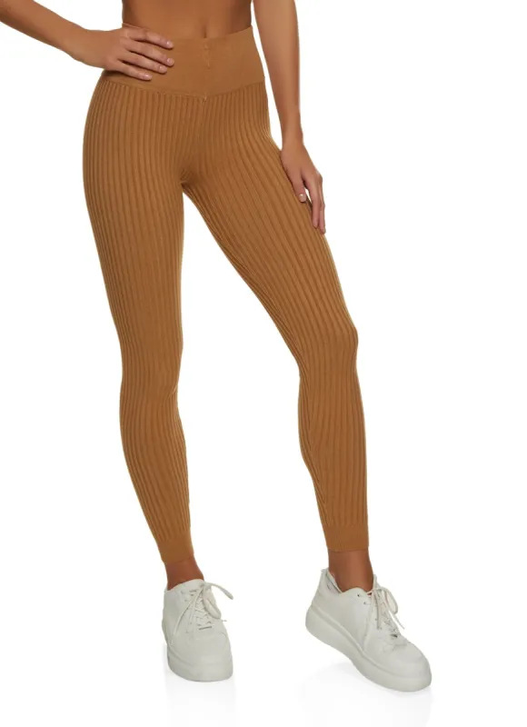 Ribbed High Waisted Leggings sold by Rainbow