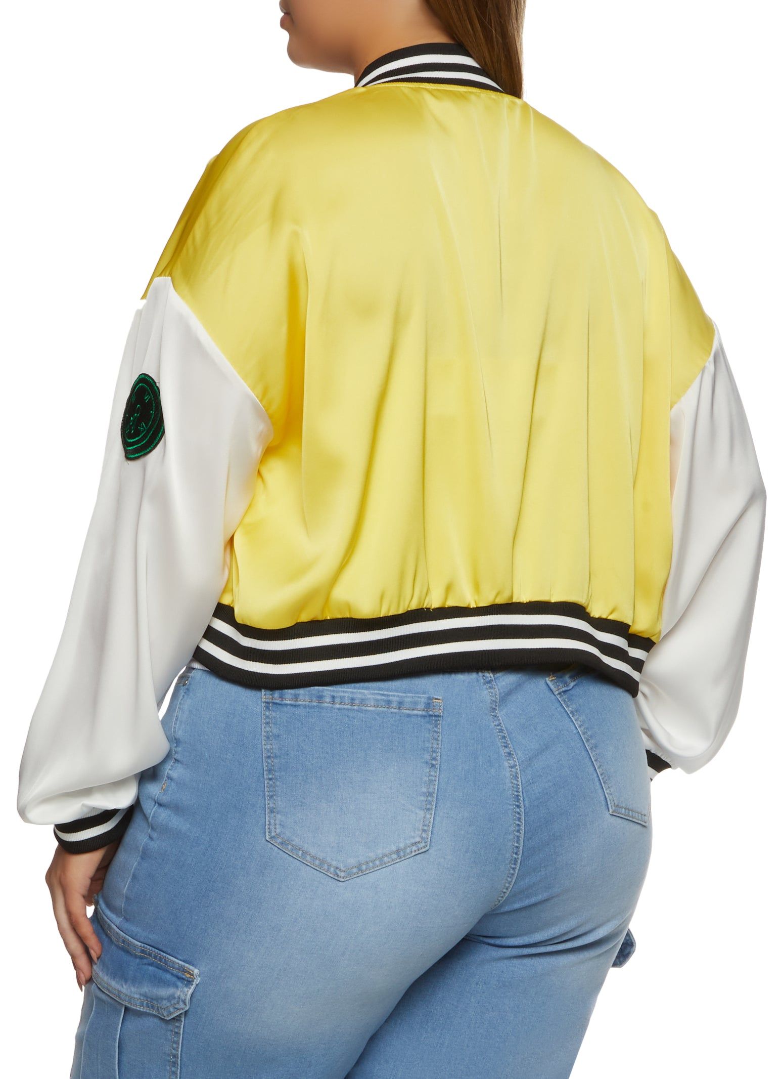 Plus Size Daisy B Chenille Graphic Patch Varsity Jacket sold by Rainbow product image thumbnail 2