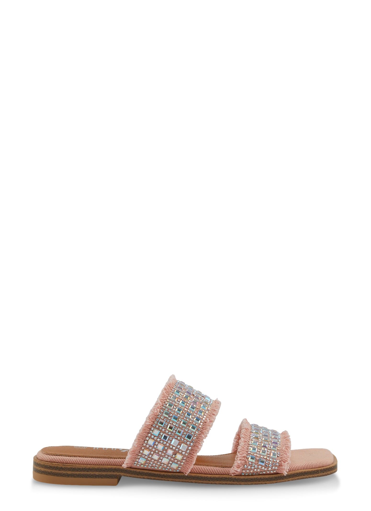 Denim Rhinestone Double Strap Slide Sandals sold by Rainbow product image thumbnail 2