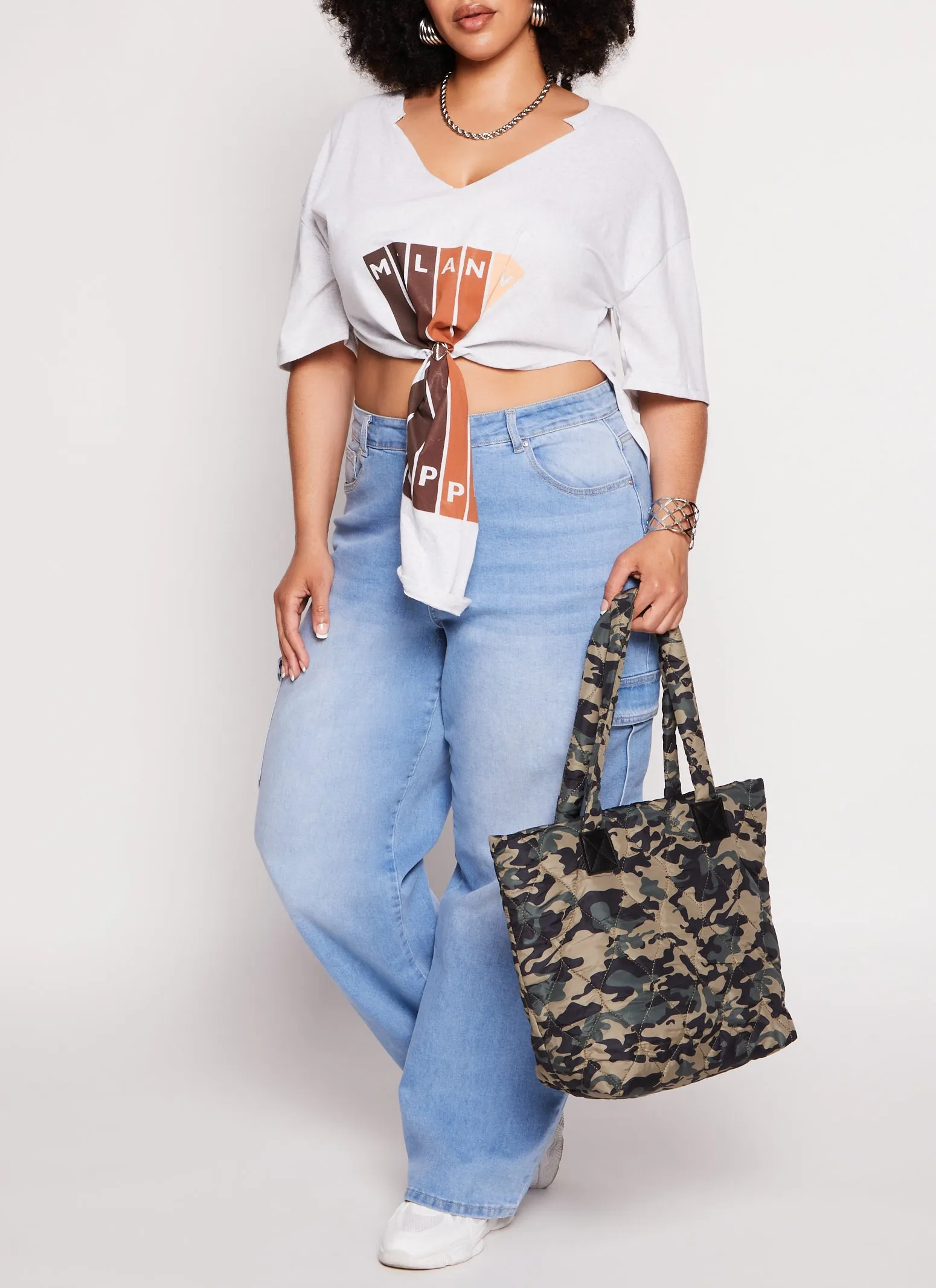 Plus Size Melanin Poppin Hanky Hem Graphic Tee sold by Rainbow product image thumbnail 2