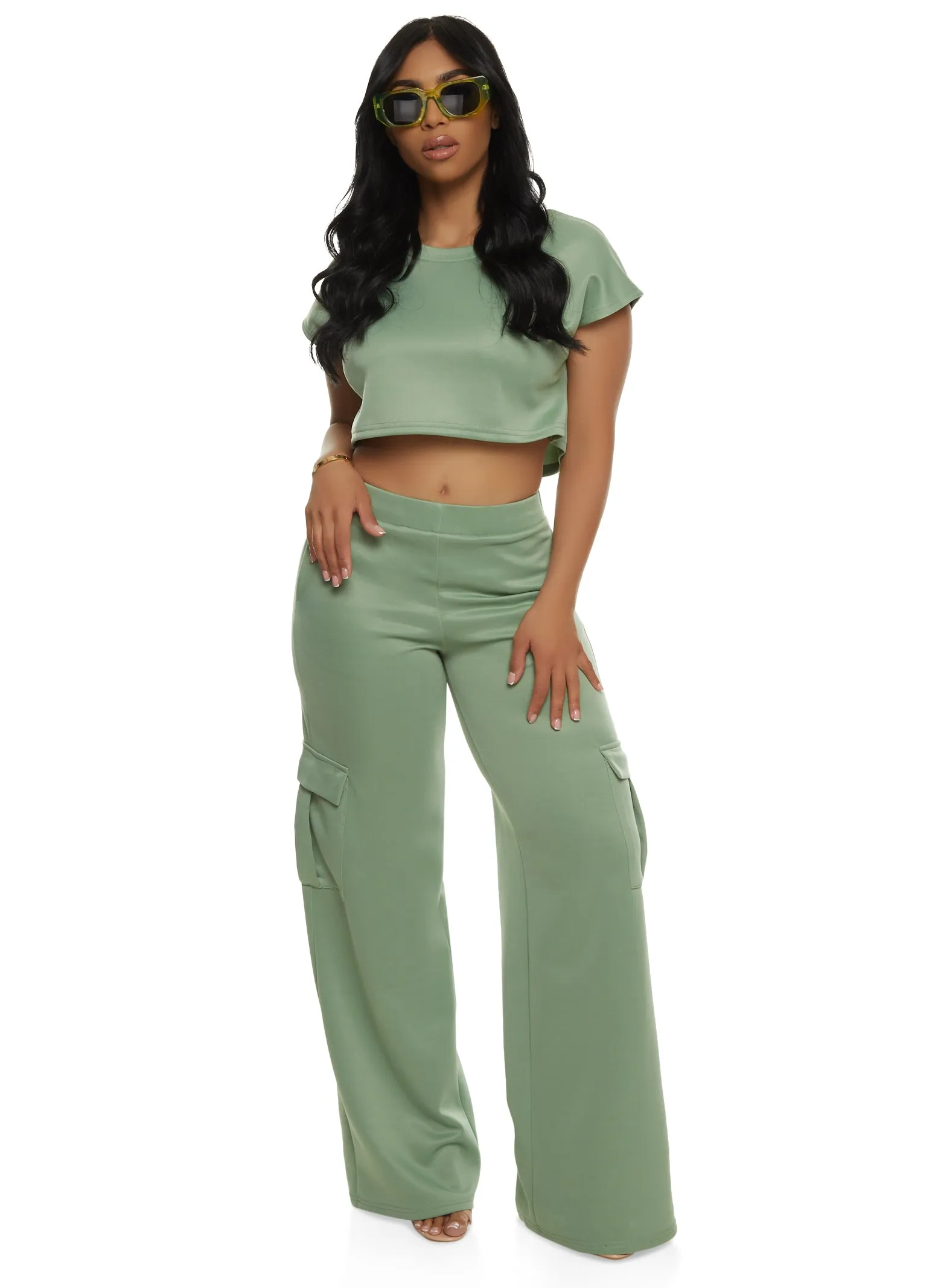 Daisy Scuba Crew Neck Crop Top sold by Rainbow product image thumbnail 2