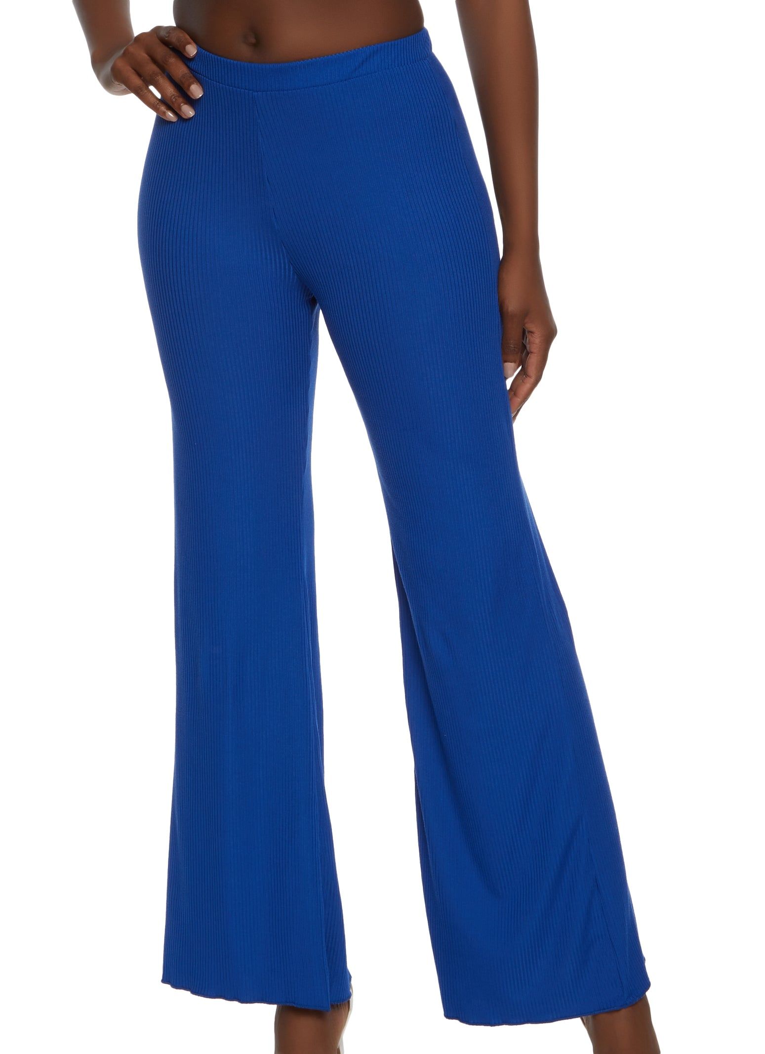 Solid Ribbed Flare Pants sold by Rainbow