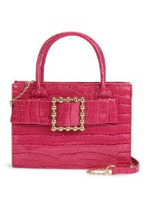Faux Croc Leather Convertible Mini Handbag sold by Rainbow