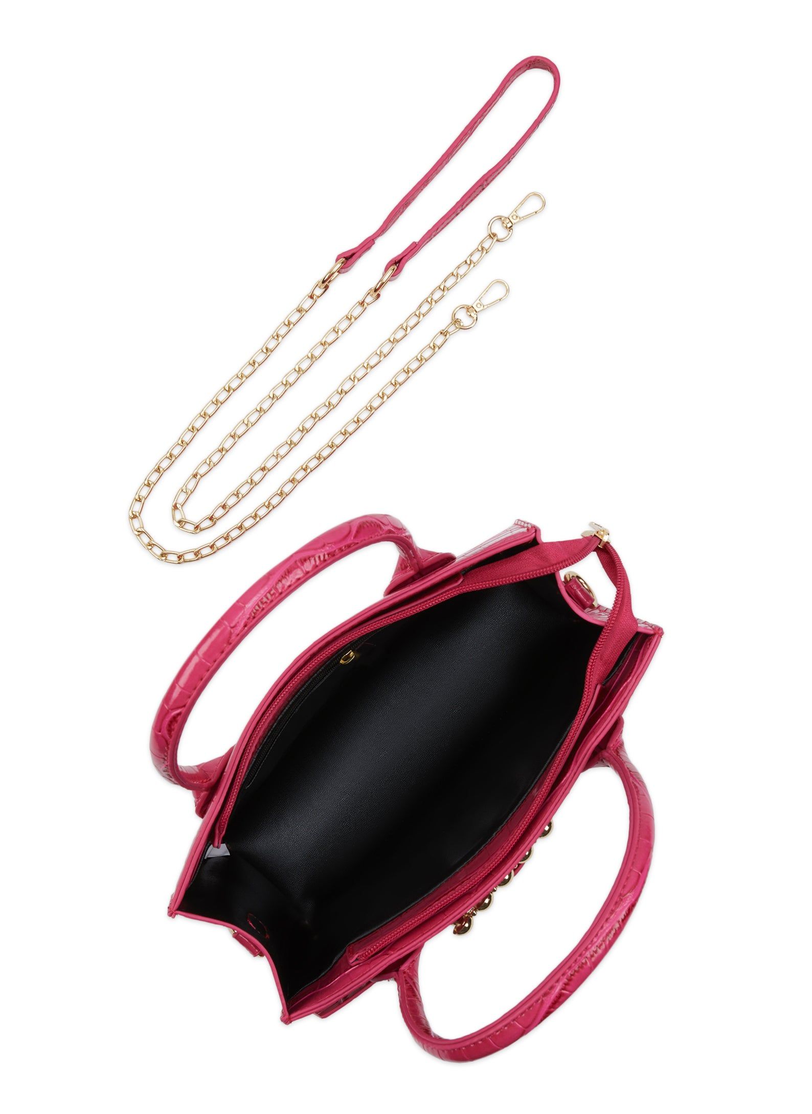 Faux Croc Convertible Mini Handbag sold by Rainbow product image thumbnail 5