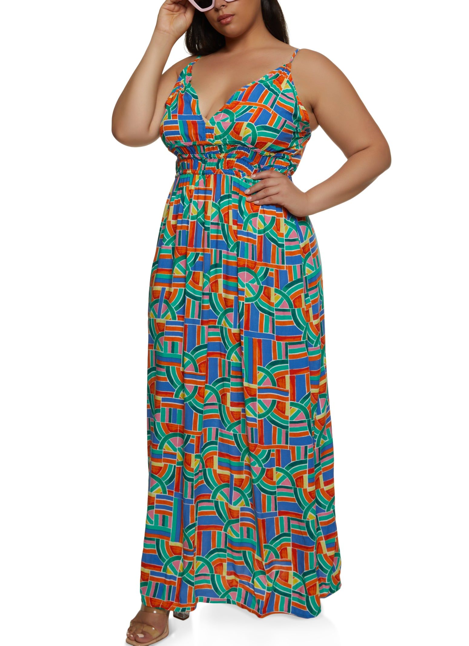 Plus Size Printed Empire Waist Maxi Dress sold by Rainbow product image thumbnail 2