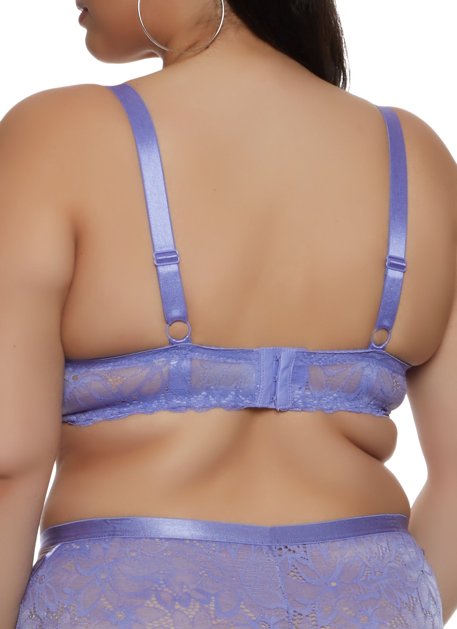 Plus Size Caged Floral Lace Plunge Bra sold by Rainbow product image thumbnail 3