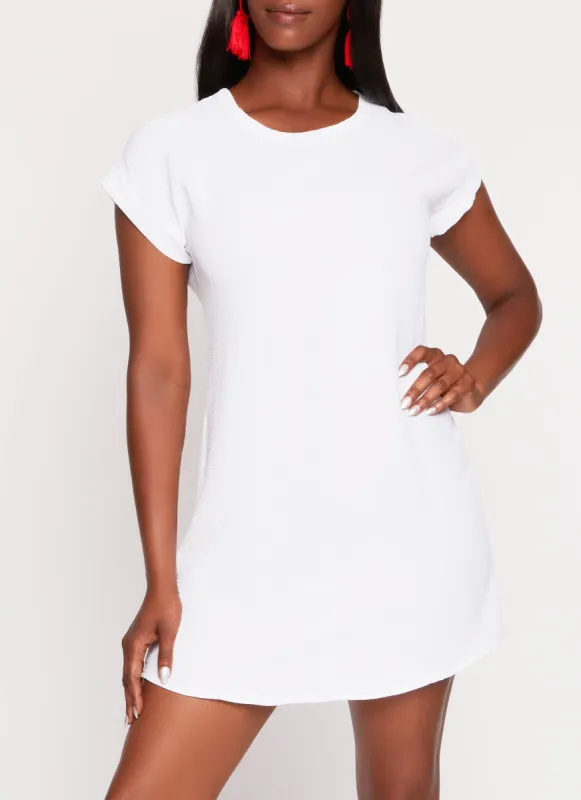 Crepe Knit Short Sleeve T Shirt Dress sold by Rainbow