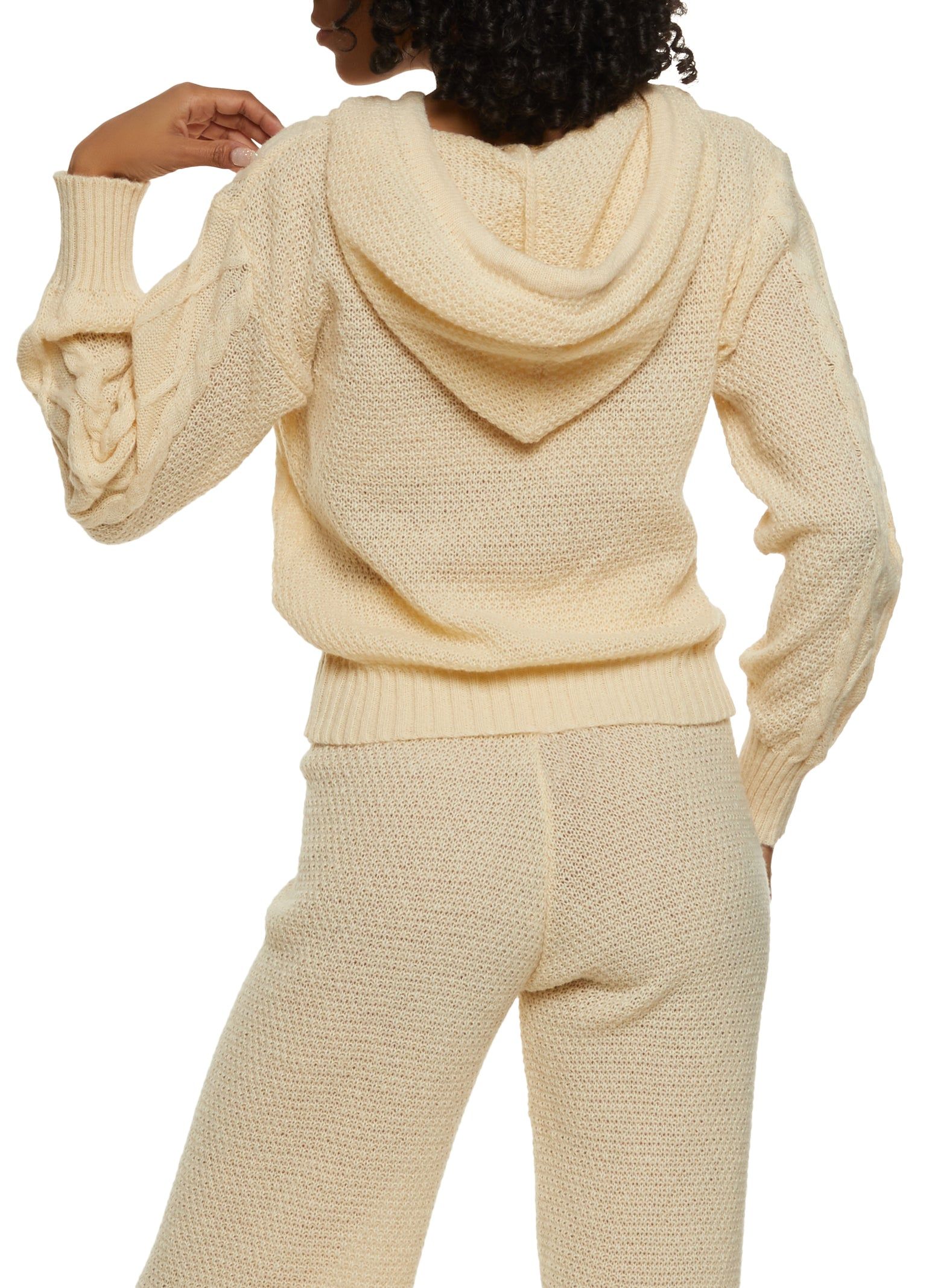 Cable Knit Pullover Hoodie sold by Rainbow product image thumbnail 3