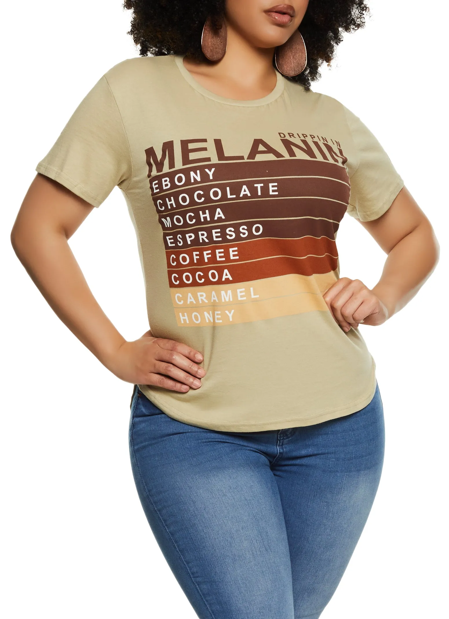 Plus Size Melanin High Low Hem Graphic Tee sold by Rainbow product image thumbnail 2