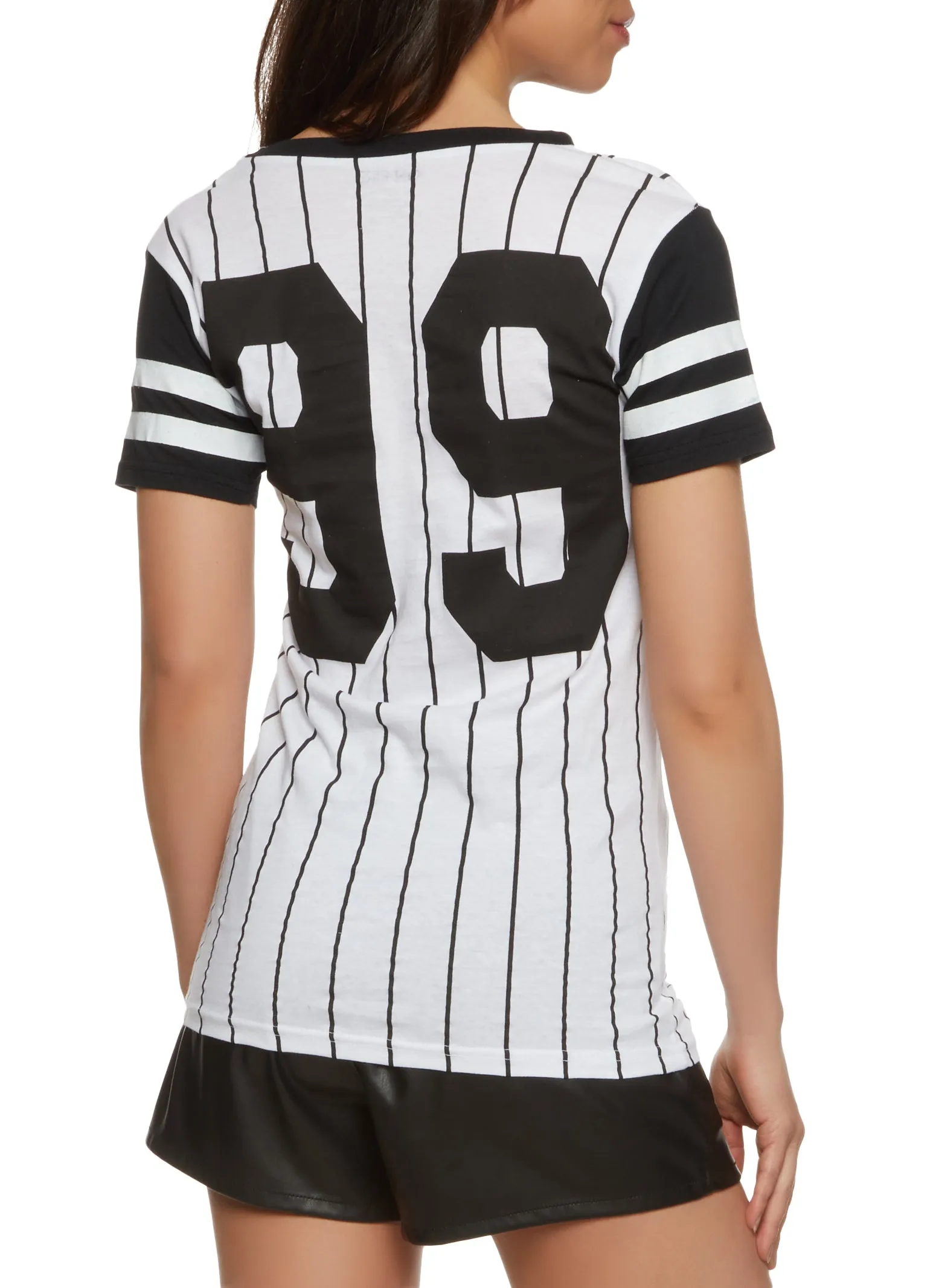 Striped New York 99 Graphic Baseball Tee sold by Rainbow product image thumbnail 2