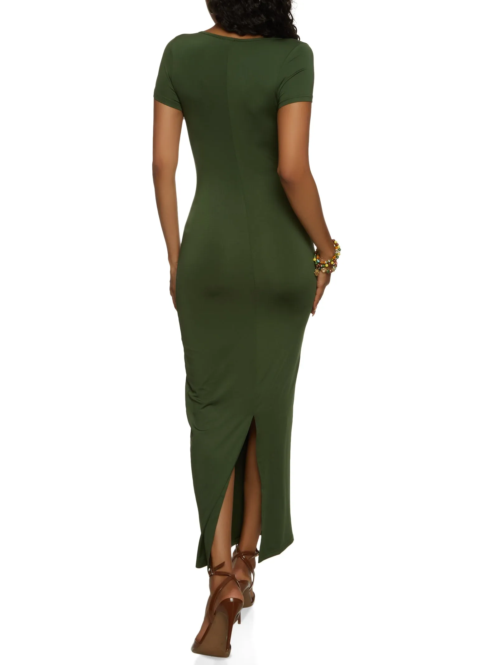 Solid Scoop Neck Maxi Dress sold by Rainbow product image thumbnail 3