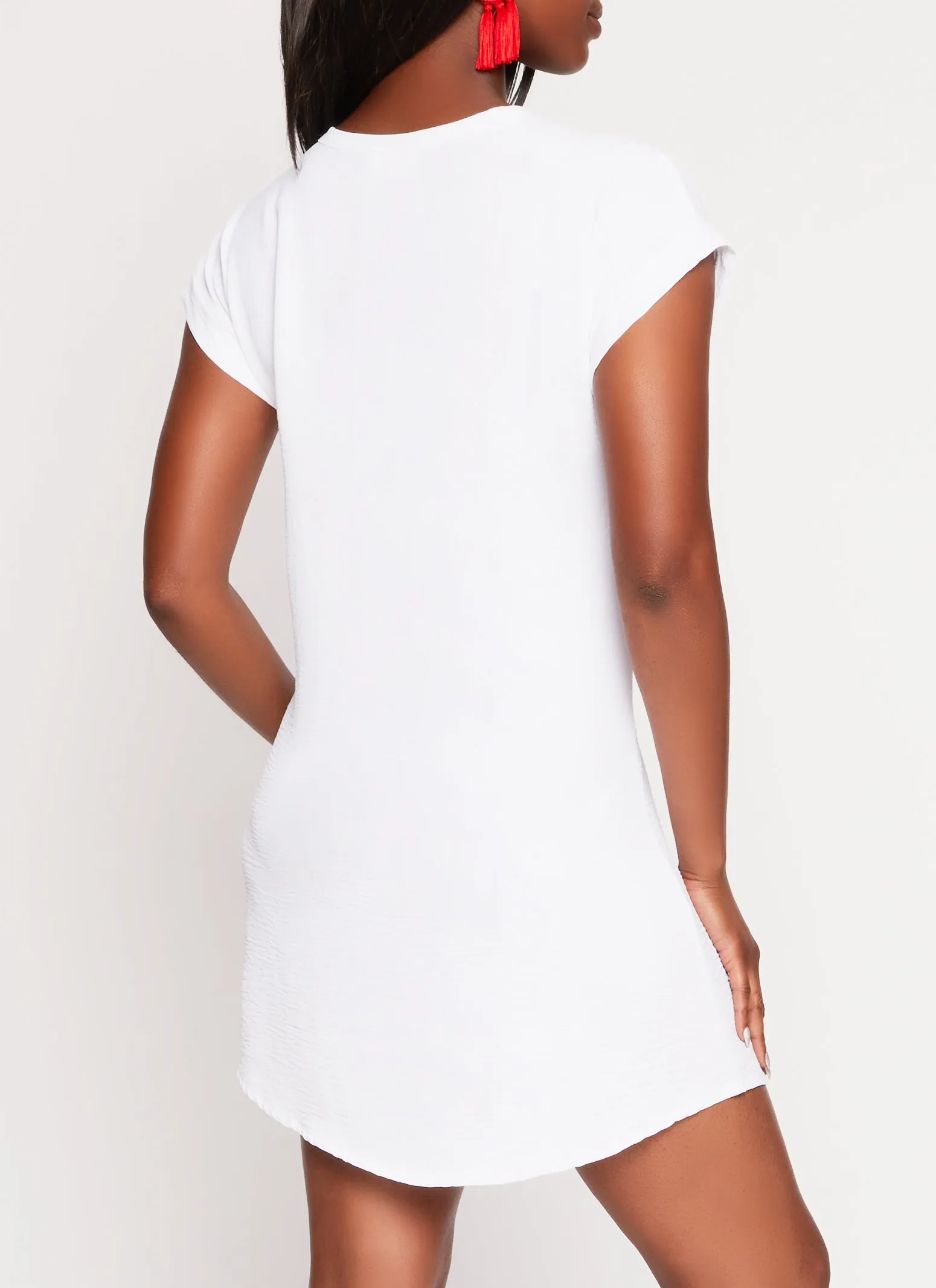 Crepe Knit Short Sleeve T Shirt Dress sold by Rainbow product image thumbnail 3