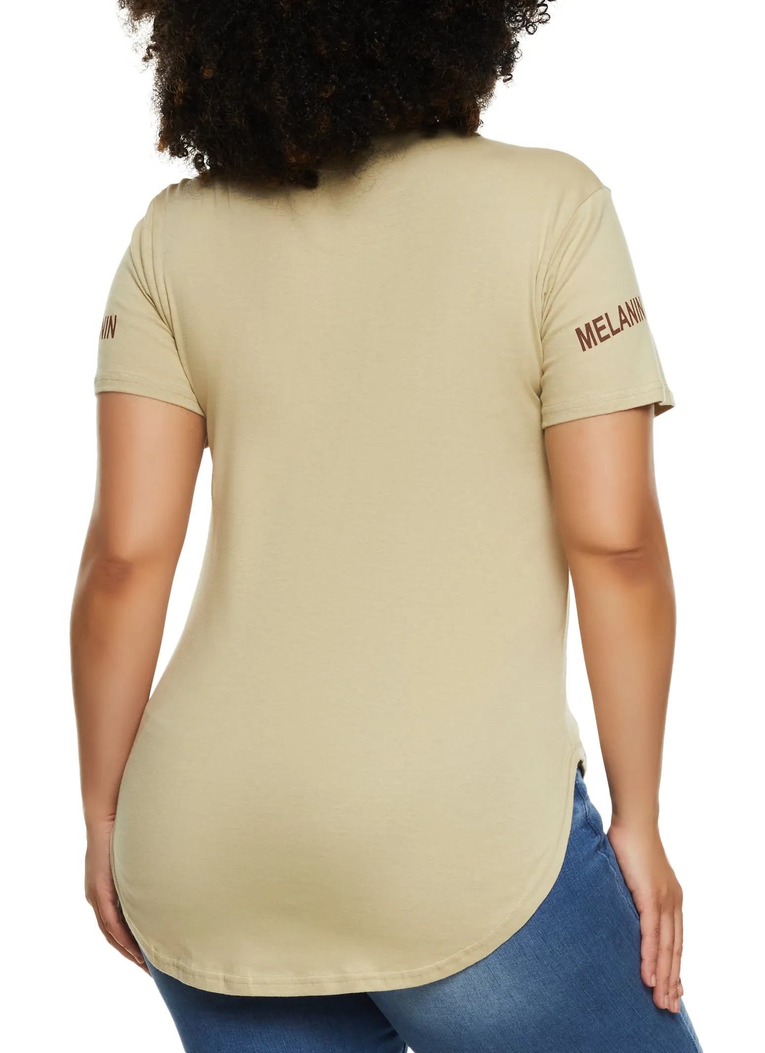 Plus Size Melanin High Low Hem Graphic Tee sold by Rainbow product image thumbnail 3