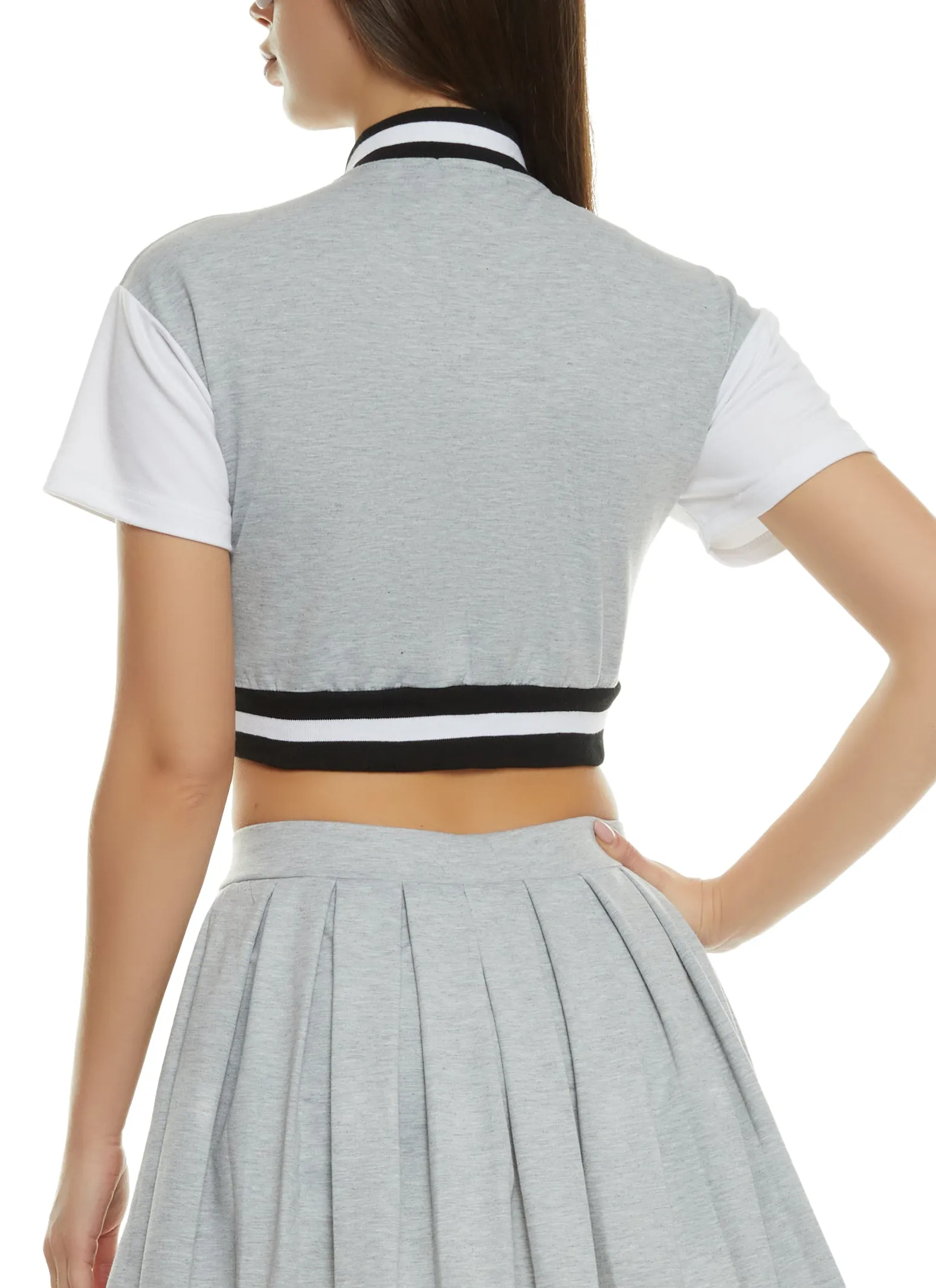 C Chenille Patch Cropped Varsity Jacket sold by Rainbow product image thumbnail 3