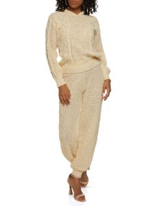 Cable Knit Pullover Hoodie sold by Rainbow