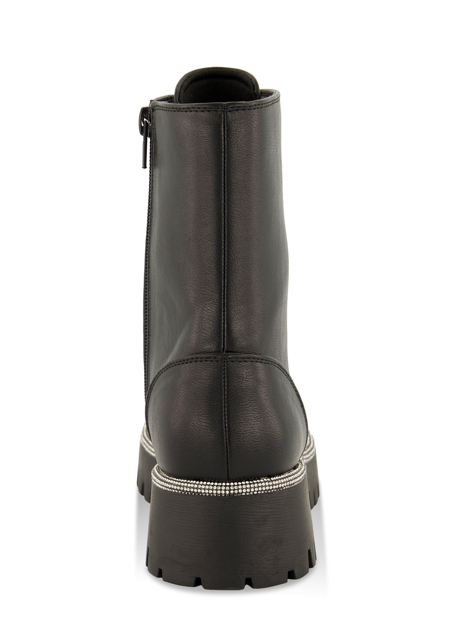 Rhinestone Trim Lace Up Combat Boots sold by Rainbow product image thumbnail 3