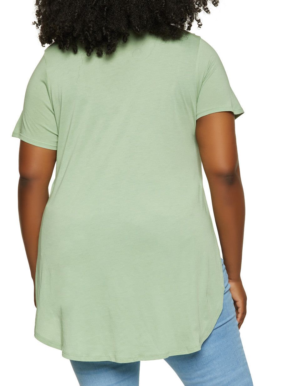 Plus Size Round Hem Side Slit Top sold by Rainbow product image thumbnail 2