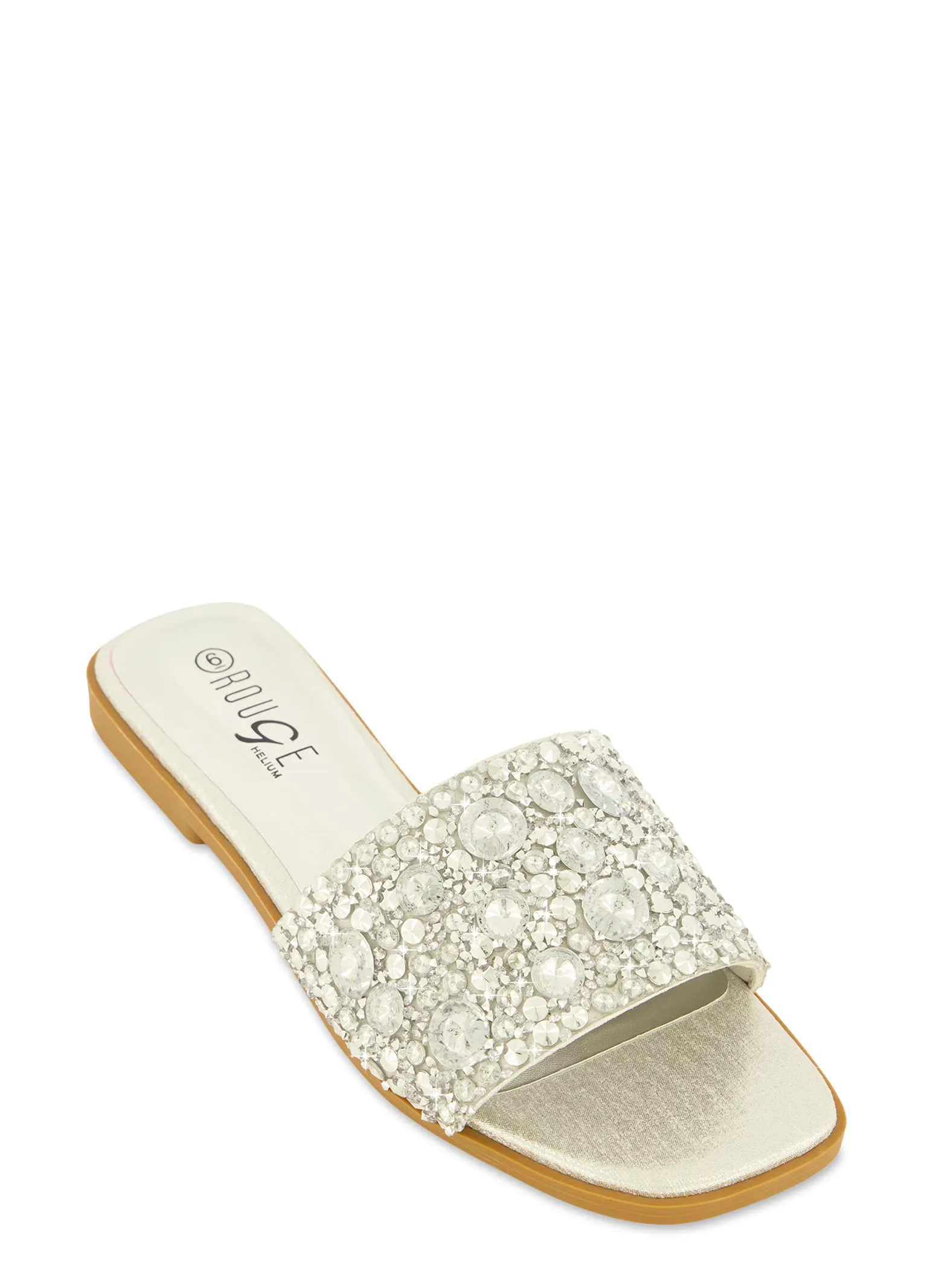 Embellished Square Toe Slide Sandals sold by Rainbow