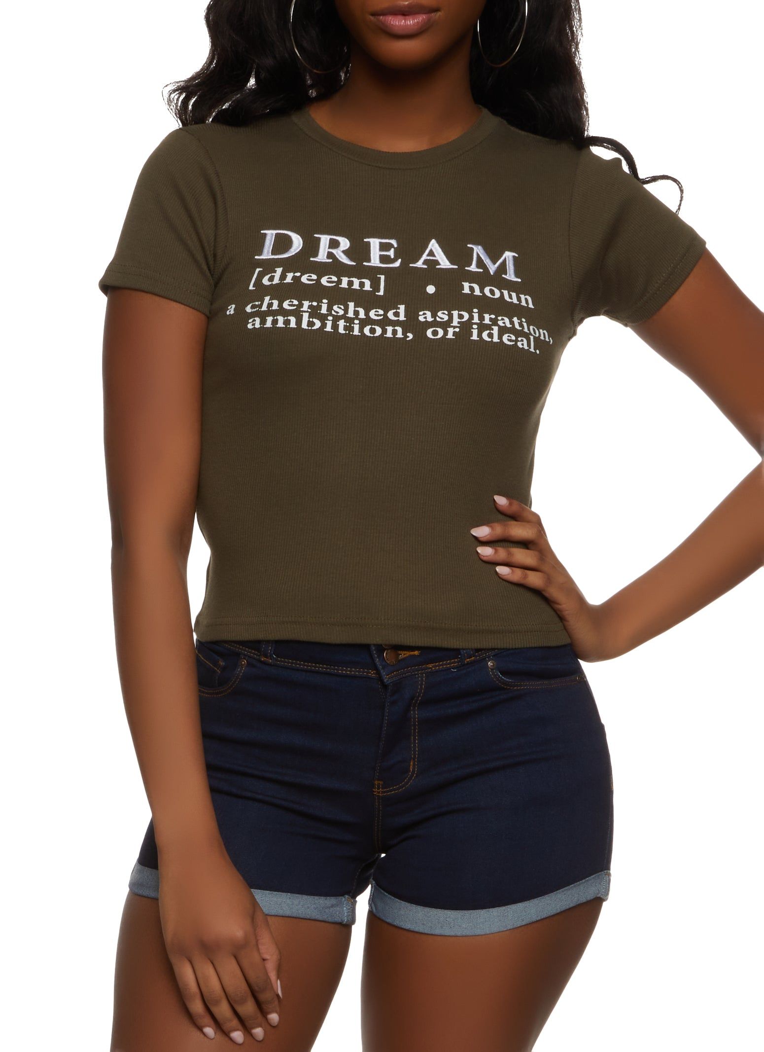 Dream Embroidered Graphic Tee sold by Rainbow