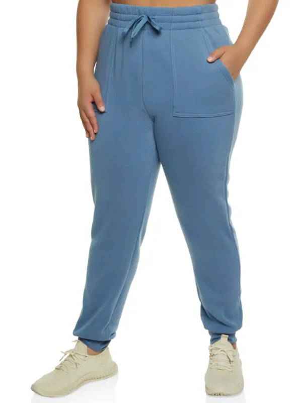Plus Size Solid Fleece Joggers sold by Rainbow