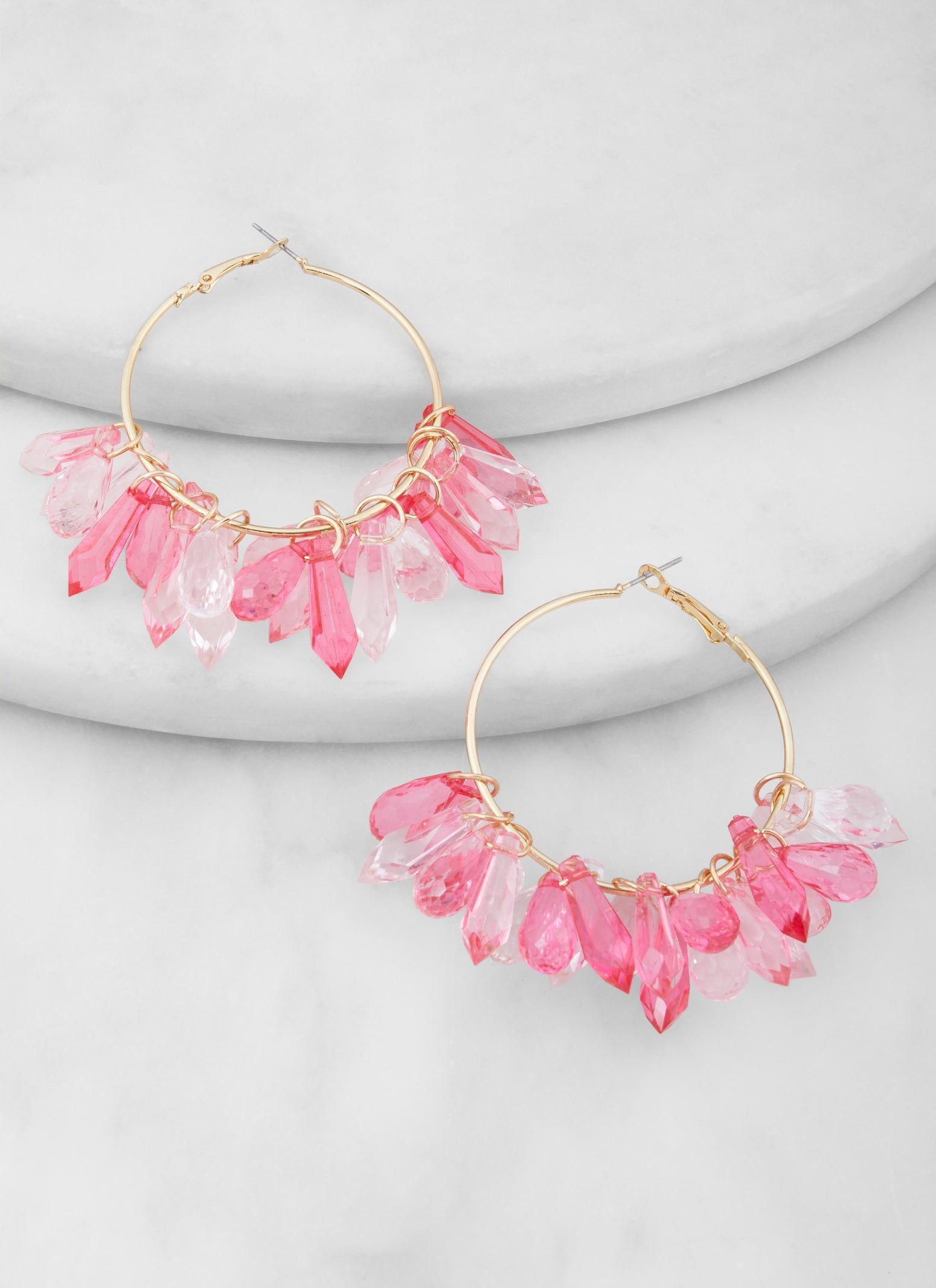 Beaded Dangle Hoop Earrings sold by Rainbow product image thumbnail 2