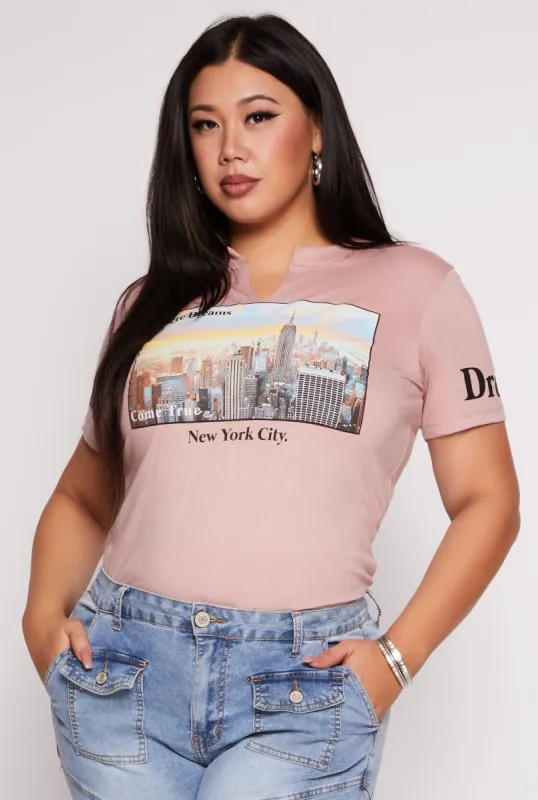 Plus Size New York City Where Dreams Come True Tee sold by Rainbow
