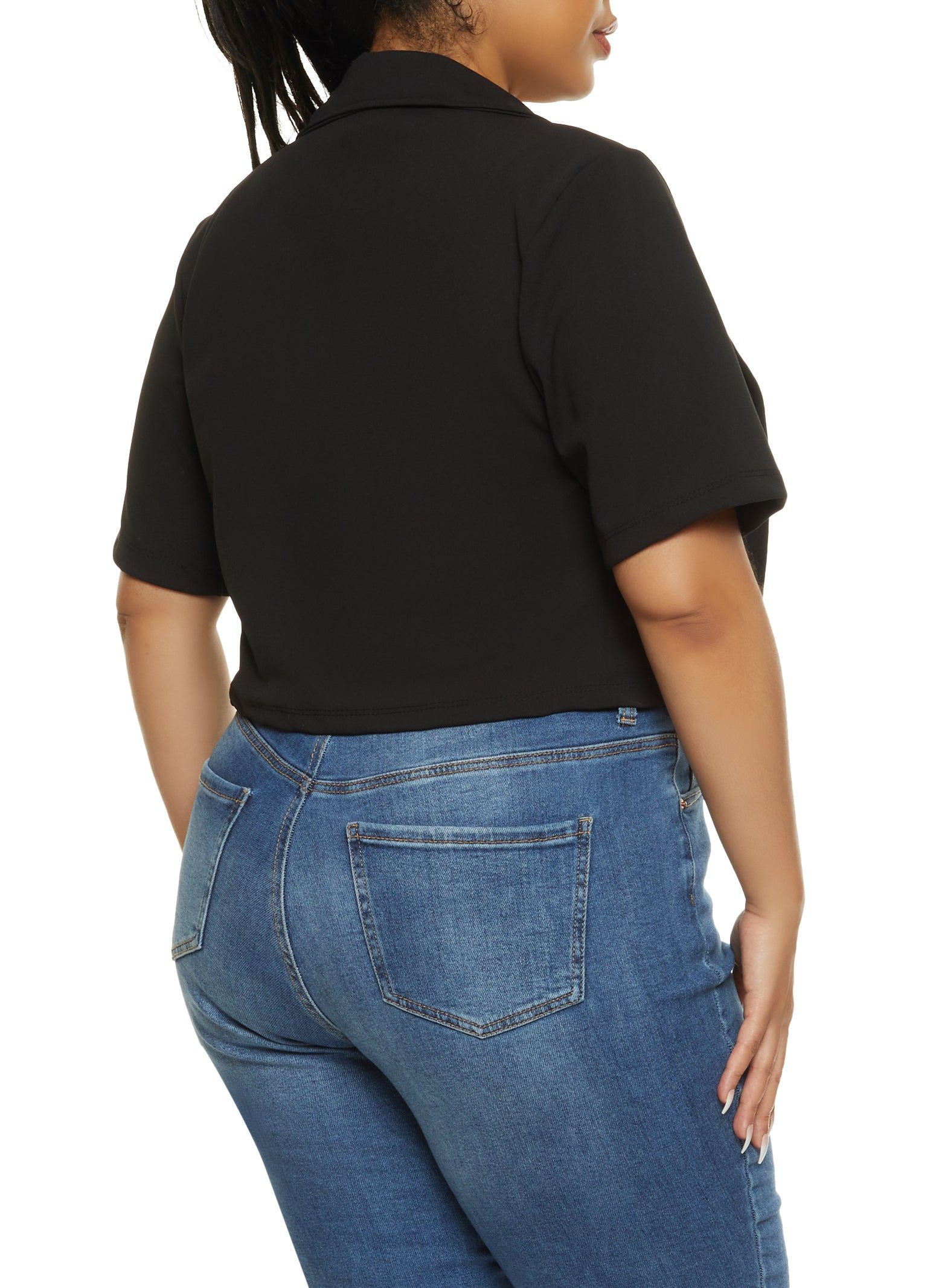 Plus Size Crepe Knit Short Sleeve Blazer sold by Rainbow product image thumbnail 2