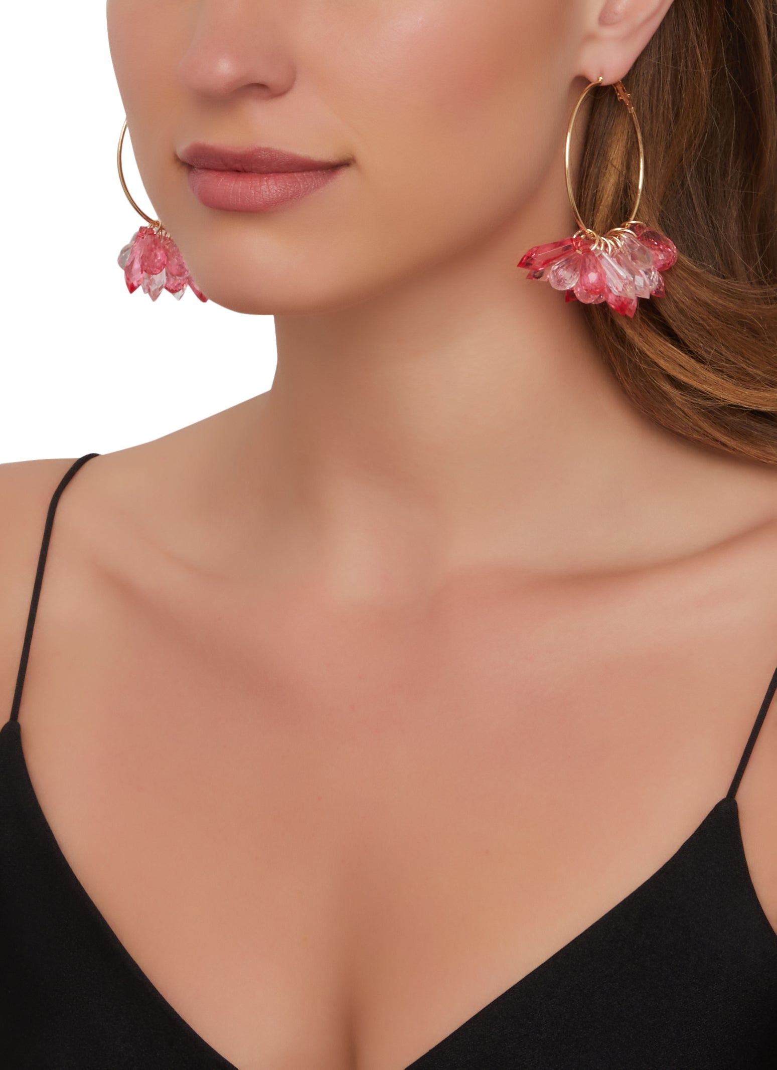 Beaded Dangle Hoop Earrings sold by Rainbow