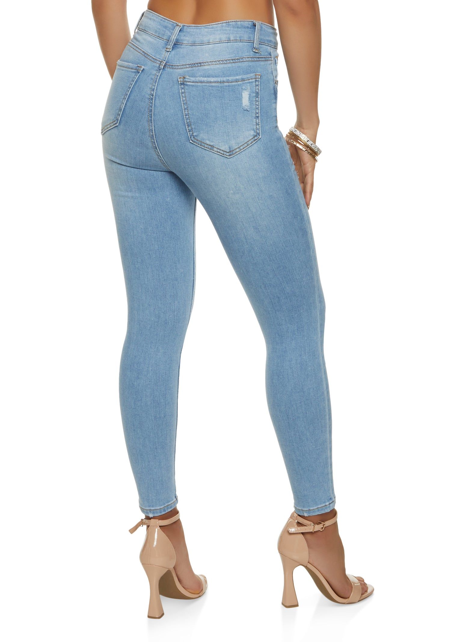 WAX Basic Distressed High Waist Skinny Jeans sold by Rainbow product image thumbnail 2