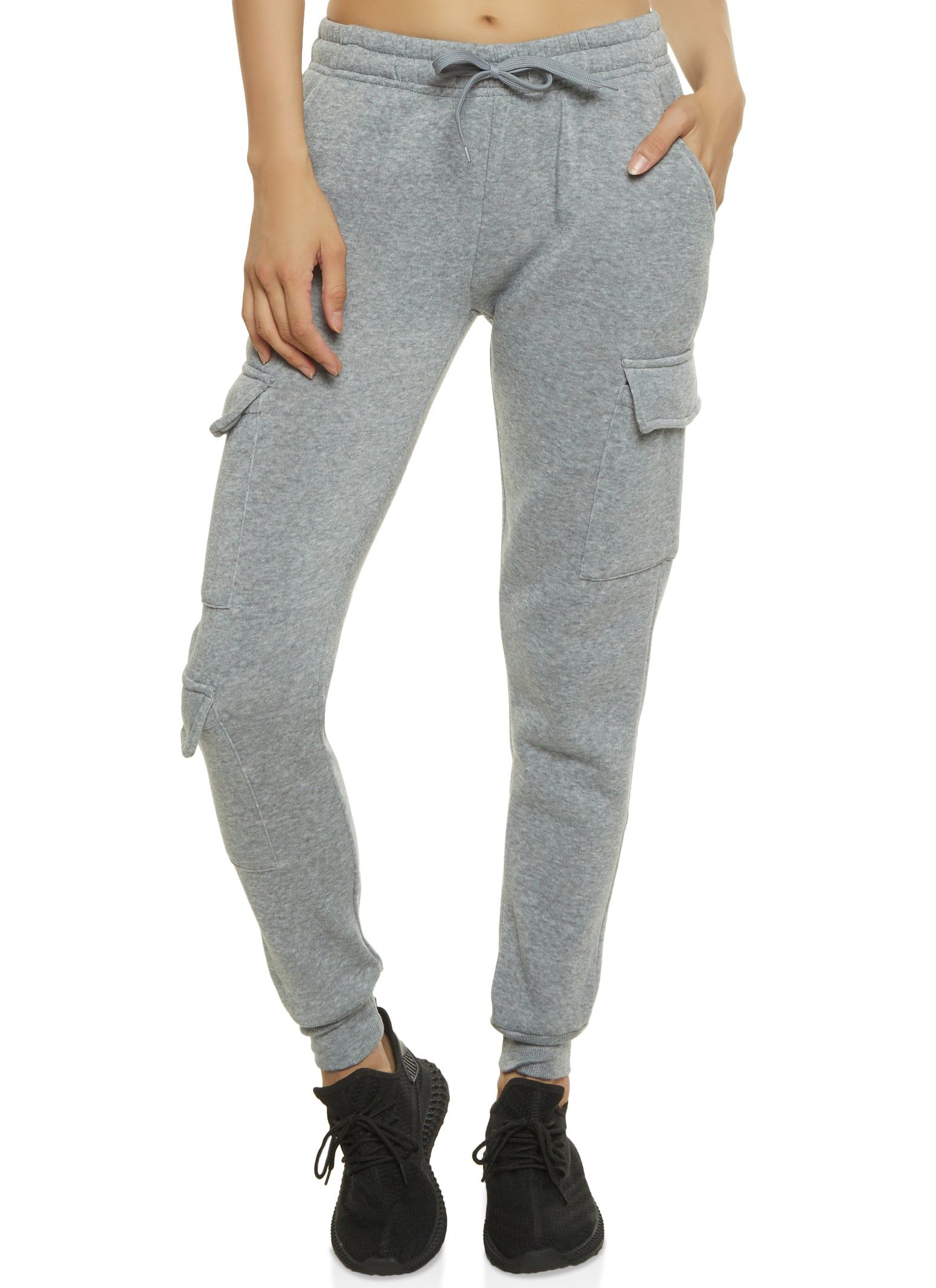 Fleece Drawstring Cargo Pocket Joggers sold by Rainbow