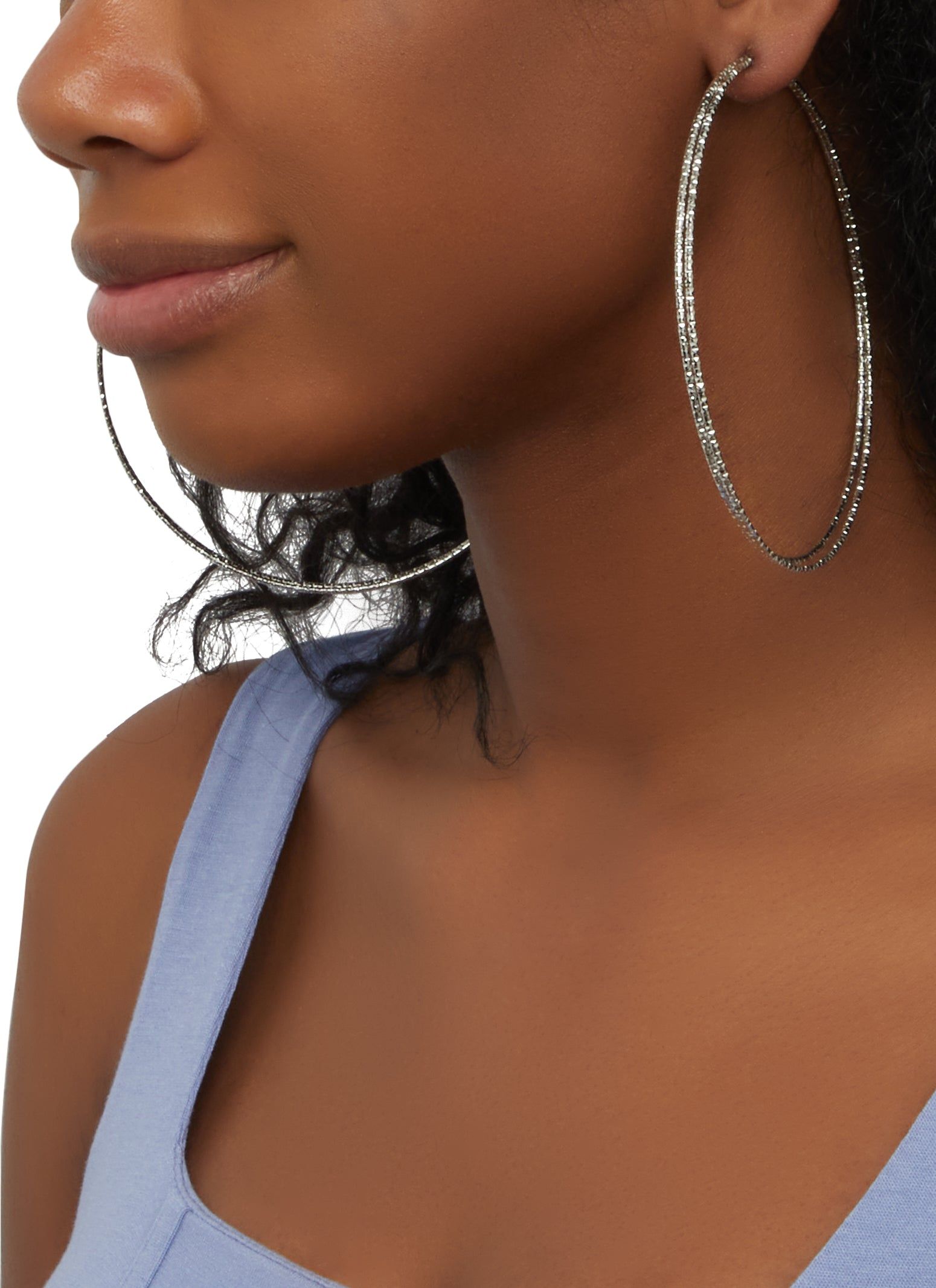 Jumbo Metallic Hoop Earring Trio sold by Rainbow product image thumbnail 2