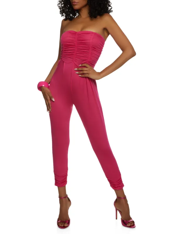 Ruched Strapless Jumpsuit sold by Rainbow