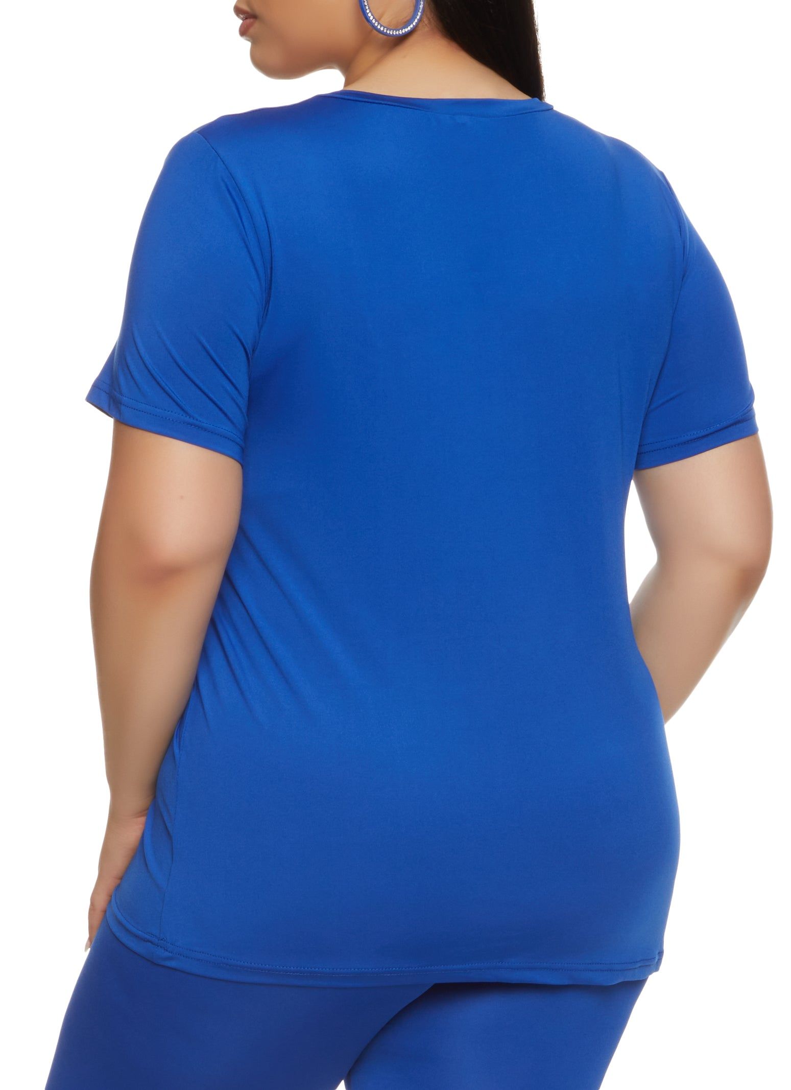 Plus Size Daisy Soft Knit V Neck T Shirt sold by Rainbow product image thumbnail 3