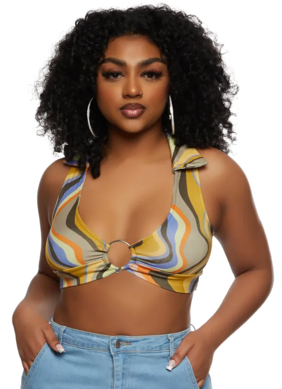 Almost Famous Collared Halter Top sold by Rainbow
