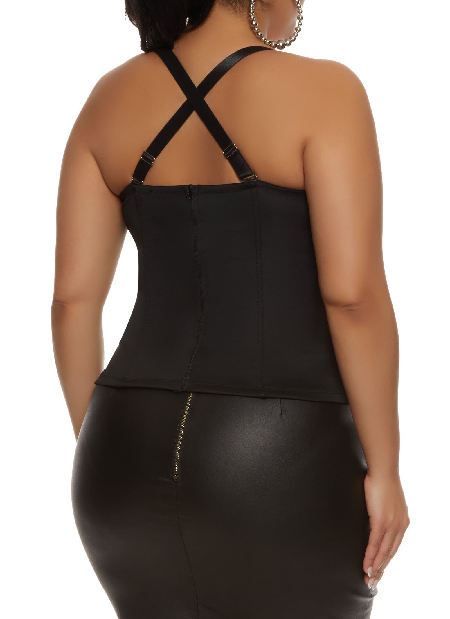 Plus Size Grommet Trim Fishnet Bustier Top sold by Rainbow product image thumbnail 3