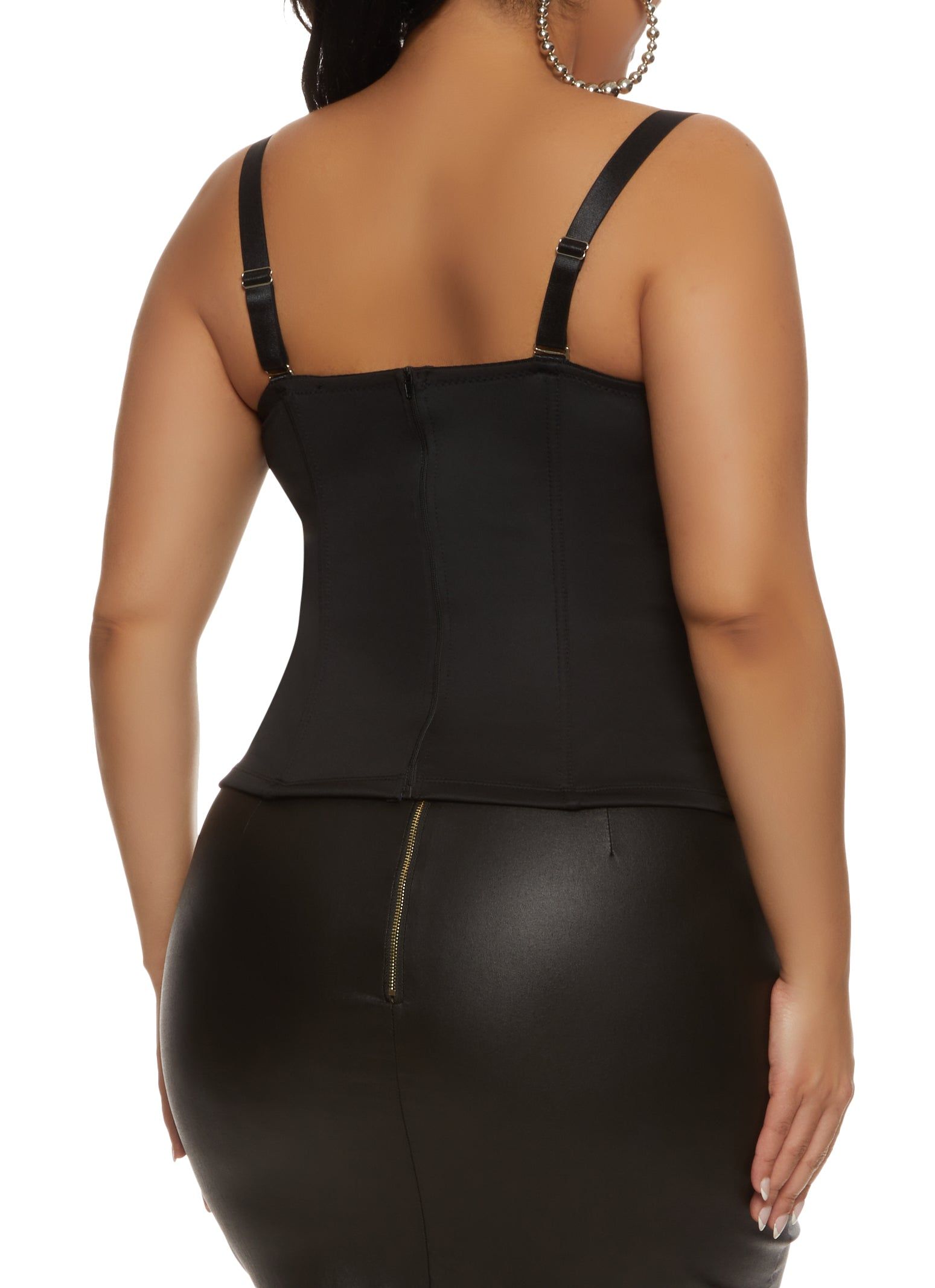 Plus Size Grommet Trim Fishnet Bustier Top sold by Rainbow product image thumbnail 5