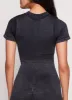 Daisy Seamless Ribbed Zip Front Short Sleeve Crop Top sold by Rainbow
