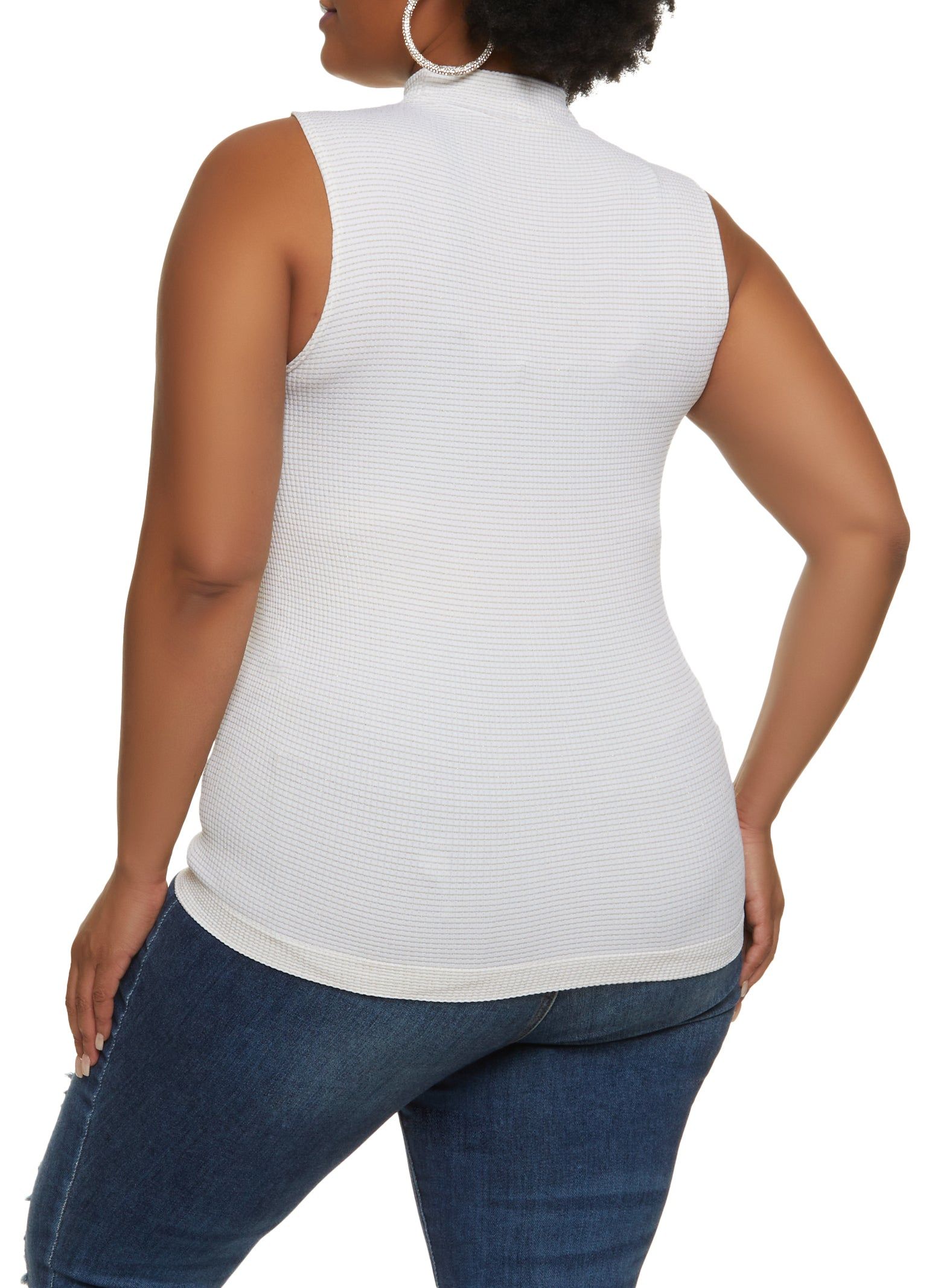 Plus Size Lurex Seamless Mock Neck Tank Top sold by Rainbow product image thumbnail 2