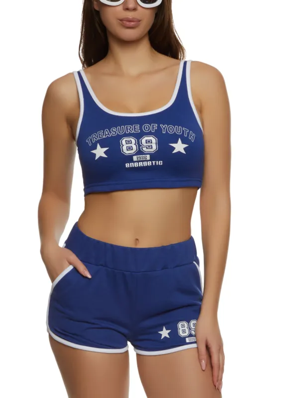 Treasure Of Youth 89 Cropped Graphic Tank Top sold by Rainbow