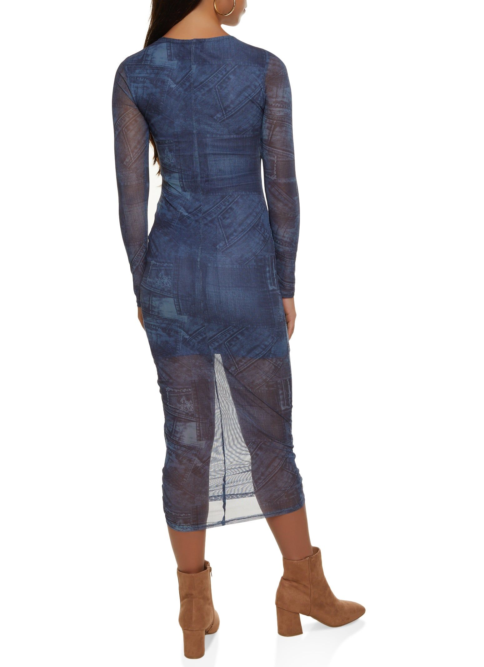 Printed Mesh Bodycon Dress sold by Rainbow product image thumbnail 3