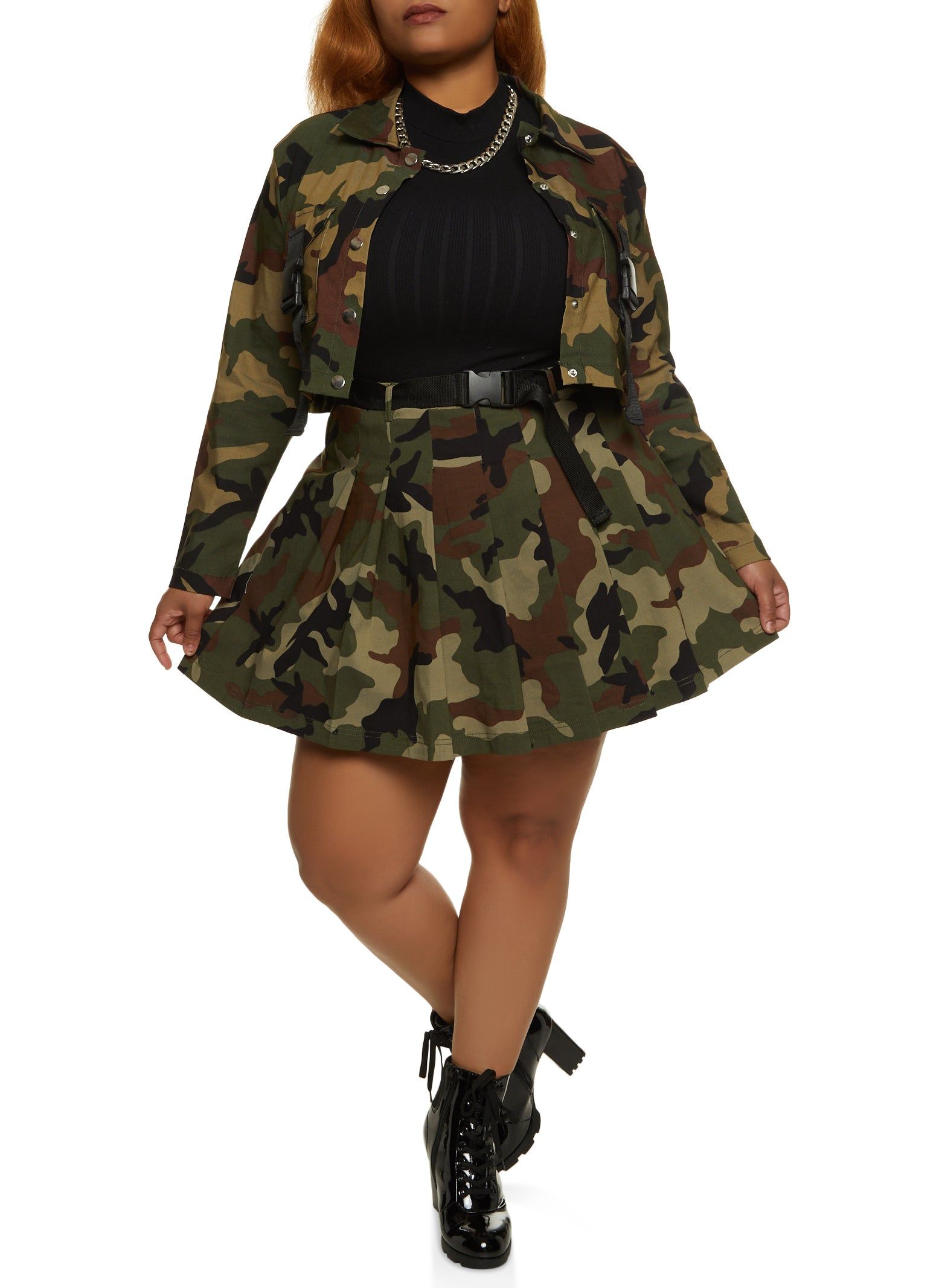 ★GRAILZ★ BELTED PLEATS SKIRT [CAMO] MUSINSA | GRAILZ BELTED PLEATS SKIRT [CAMO]