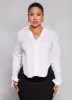 Ruched Sleeve Button Front Blouse sold by Rainbow