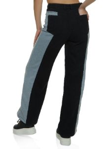Fleece Detail Wide Leg Jeans sold by Rainbow