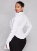 Ruched Sleeve Button Front Blouse sold by Rainbow